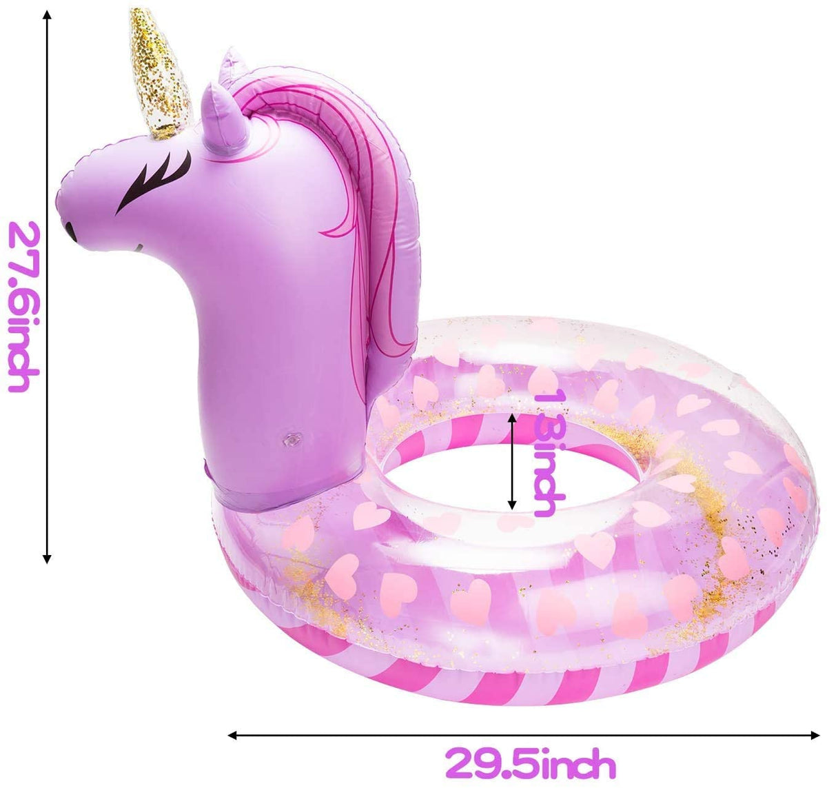BeYumi Inflatable Unicorn Pool Float Inflation Swimming Ring Swimming