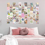 BeYumi 50Pcs Danish Pastel Aesthetic Wall Collage Kit Pink Theme Poster Photo Dorm Trendy Cottagecore Wall Art Print Warm Color Pictures Collage Room Bedroom Decor Gift for Teen Girls, 4x6 Inch