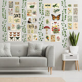 BeYumi 45Pcs Vintage Botanical Wall Collage Aesthetic with Fake Vines Small Poster Photo Dorm Trendy Cottagecore Wall Art Print Colorful Pictures Collage Retro Room Bedroom Decor for Teens Boys Girls