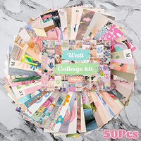 BeYumi 50Pcs Danish Pastel Aesthetic Wall Collage Kit Pink Theme Poster Photo Dorm Trendy Cottagecore Wall Art Print Warm Color Pictures Collage Room Bedroom Decor Gift for Teen Girls, 4x6 Inch
