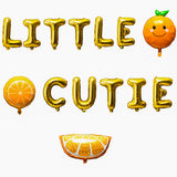 BeYumi 14Pcs Little Cutie Balloons, Orange and Letters Aluminum Foil Balloons Kit, Hey Cutie Fresh Tangerine Citrus Fruit Themed Party Decoration Supplies for Birthday Bridal Baby Shower Fruit Wedding