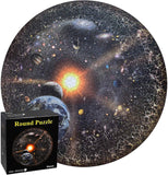 BeYumi 1000 Pieces Jigsaw Puzzles, Large Round Solar System Puzzle, Difficult and Challenge Educational Game, Decompressing Planets in Space Puzzle Learning Toys for Astronomy Enthusiast Adults