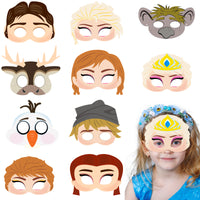 BeYumi 20 Packs Frozen Theme Masks Set - Elsa Anna Princess Snow Queen Dress Up Costume Masks, Cosplay Pretend Play Masks Photo Booth Props, Winter Frozen Birthday Party Favors Supplies for Kids