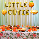 BeYumi 14Pcs Little Cutie Balloons, Orange and Letters Aluminum Foil Balloons Kit, Hey Cutie Fresh Tangerine Citrus Fruit Themed Party Decoration Supplies for Birthday Bridal Baby Shower Fruit Wedding