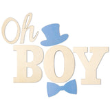 BeYumi Wood Oh Boy Sign Party Banner Letters Wall Backdrop Hanging Wood Sign Outdoor Photo Booth Props Decor Gender Reveal Party Supplies Favors for Boys Birthday Baby Shower Baby Announcement Party
