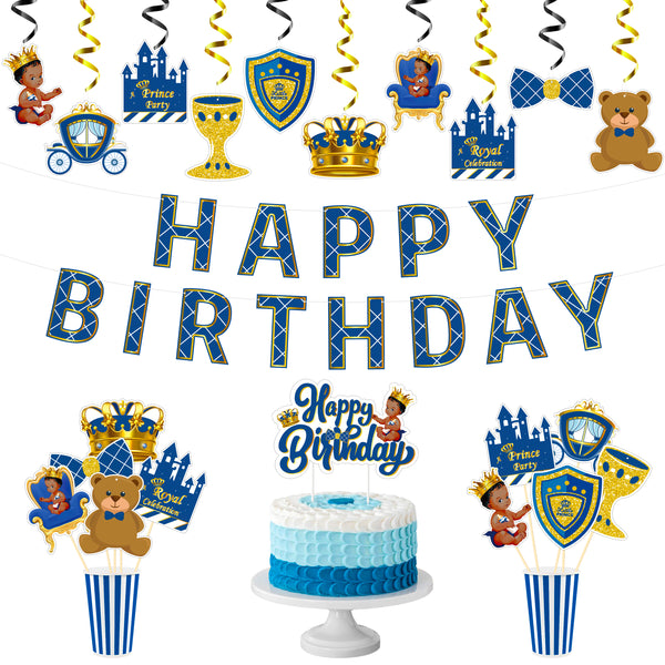 Party Pack Happy Birthday Decoration Kit Royal Prince Theme With birthday  Printed Banner Price in India - Buy Party Pack Happy Birthday Decoration  Kit Royal Prince Theme With birthday Printed Banner online