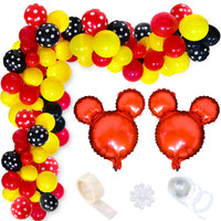 BeYumi Mickey Balloon Garland & Arch Kit - 115Pcs DIY Red Black Yellow Balloon for Mickey Theme Party Kids Birthday Baby Shower Mickey Party Supplies Baby Shower Wedding Decoration Photo Booth Props