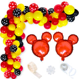 BeYumi Mickey Balloon Garland & Arch Kit - 115Pcs DIY Red Black Yellow Balloon for Mickey Theme Party Kids Birthday Baby Shower Mickey Party Supplies Baby Shower Wedding Decoration Photo Booth Props
