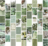 BeYumi Box Card Collage 50P Green Matcha Aesthetic Wall Collage Kit Poster Photo Dorm Trendy Cottagecore Wall Art Print Colorful Pictures Collage Avocado Green Room Bedroom Decor for Teen Girls Boys