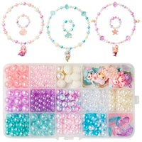 BeYumi DIY Mermaid Bead Jewelry Making Kit for Kids Girls with Mermaid