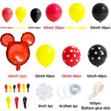 BeYumi Mickey Balloon Garland & Arch Kit - 115Pcs DIY Red Black Yellow Balloon for Mickey Theme Party Kids Birthday Baby Shower Mickey Party Supplies Baby Shower Wedding Decoration Photo Booth Props