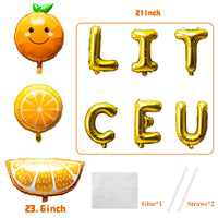 BeYumi 14Pcs Little Cutie Balloons, Orange and Letters Aluminum Foil Balloons Kit, Hey Cutie Fresh Tangerine Citrus Fruit Themed Party Decoration Supplies for Birthday Bridal Baby Shower Fruit Wedding