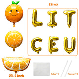 BeYumi 14Pcs Little Cutie Balloons, Orange and Letters Aluminum Foil Balloons Kit, Hey Cutie Fresh Tangerine Citrus Fruit Themed Party Decoration Supplies for Birthday Bridal Baby Shower Fruit Wedding