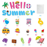 BeYumi 68Pcs Hello Summer Cutouts Summertime Bulletin Board Decoration Set Hawaiian Beach Ice Cream Watermelon Palm Tree DIY Cardstock Paper Cutout Teacher Supplies for Classroom School Kindergarten
