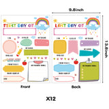 BeYumi 12 Packs First and Last Day of School Board Signs, 13.8" x 9.8" Colorful Double Sided My 1st Day of School Chalkboard Signs Photo Prop Back to School Supplies for Kids Preschool Kindergarten