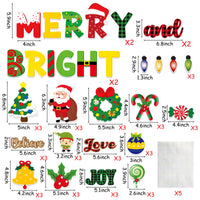 BeYumi 79Pcs Christmas Merry and Bright Cutouts Bulletin Board Decoration Xmas Tree Santa Peppermint Candies Light Bulb Cardboard Paper Cutting School Classroom Decor for Winter Xmas Holiday Party