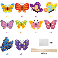 BeYumi 30 Pack Spring Summer Butterfly Centerpiece Sticks Bobber Table Toppers Cupcake Toppers, Butterfly Theme Party Supplies Photo Booth Props Wall décor for Baby Shower Spring Summer Themed Party