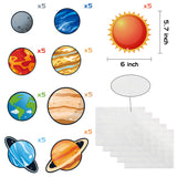 BeYumi 45Pcs Solar System Wall Decal 9 Planets Galaxy Cutouts Educational Material Removable Wall Stickers Outer Space Decor for Bedroom Nursery Classroom Bulletin Board Displays Universe Theme Party