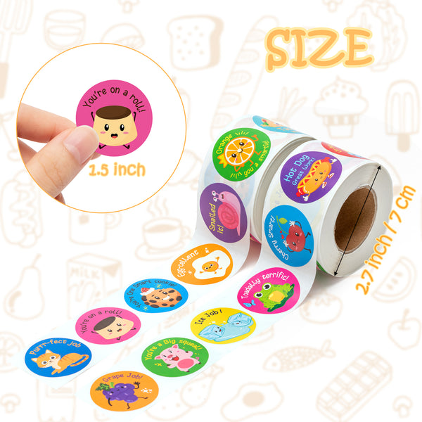 Cute Word Reward Stickers 500 Pcs Motivational Stickers Roll For