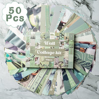 BeYumi Box Card Collage 50P Green Matcha Aesthetic Wall Collage Kit Poster Photo Dorm Trendy Cottagecore Wall Art Print Colorful Pictures Collage Avocado Green Room Bedroom Decor for Teen Girls Boys