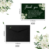 BeYumi 50Packs Funeral Thank You Sympathy Cards with Envelopes Message White Lilies Bereavement Note Memorial Cards Memorial Service Favors for Funeral Family Friends Loved Ones Celebration of Life