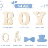 BeYumi Wood Oh Boy Sign Party Banner Letters Wall Backdrop Hanging Wood Sign Outdoor Photo Booth Props Decor Gender Reveal Party Supplies Favors for Boys Birthday Baby Shower Baby Announcement Party