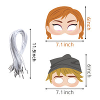 BeYumi 20 Packs Frozen Theme Masks Set - Elsa Anna Princess Snow Queen Dress Up Costume Masks, Cosplay Pretend Play Masks Photo Booth Props, Winter Frozen Birthday Party Favors Supplies for Kids