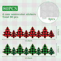 BeYumi 80PCS Christmas Tree Plaid Bulletin Board Borders Red Black Green Christmas Plaid Border Trim Christmas Themed School Classroom Chalkboard Blackboard Decoration for Winter Xmas Holiday Party