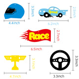 BeYumi 30 Pack Racecar Centerpiece Sticks Bobber Table Toppers Cupcake Toppers-Let’s Go Racing Themed Party Favors Birthday Ideas Photo Booth Props Decorations