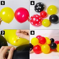 BeYumi Mickey Balloon Garland & Arch Kit - 115Pcs DIY Red Black Yellow Balloon for Mickey Theme Party Kids Birthday Baby Shower Mickey Party Supplies Baby Shower Wedding Decoration Photo Booth Props