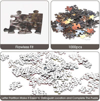 BeYumi 1000 Pieces Jigsaw Puzzles, Large Round Solar System Puzzle, Difficult and Challenge Educational Game, Decompressing Planets in Space Puzzle Learning Toys for Astronomy Enthusiast Adults