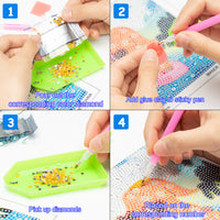 BeYumi 5D Summer Beach Gnome Diamond Painting Kits for Kids Surf Full Drill Diamond Painting by Number Kits Crystal Rhinestone Diamond Painting with White Frame Mosaic Crafts Home Wall Décor, 6x6 Inch