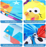BeYumi Elmo Toss Game with 4 Bean Bags Sesame Beanbag Toss Game Outdoor Indoor Elmo Cookie Monster Birthday Party Supplies Decorations Sesame Theme Party Game Carnival Game for Kids and Adults