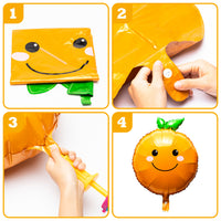 BeYumi 14Pcs Little Cutie Balloons, Orange and Letters Aluminum Foil Balloons Kit, Hey Cutie Fresh Tangerine Citrus Fruit Themed Party Decoration Supplies for Birthday Bridal Baby Shower Fruit Wedding