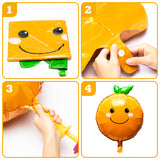 BeYumi 14Pcs Little Cutie Balloons, Orange and Letters Aluminum Foil Balloons Kit, Hey Cutie Fresh Tangerine Citrus Fruit Themed Party Decoration Supplies for Birthday Bridal Baby Shower Fruit Wedding