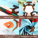 BeYumi Jungle Animal Photo Door Banner Backdrop Props, Large Satin Fabric Photo Background for Forest Safari Animal Theme Party Decoration, Funny Pretend Play Game Party Supplies, 59 x 39 Inch
