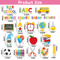 BeYumi 52Pcs Back to School Gnome Bulletin Board Decorations Set Motivational DIY Cardstock Cutouts Colorful Welcome Back to School Supplies for Classroom Chalkboard Kindergarten Nursery Wall Decor