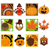 BeYumi 210Pcs Happy Fall Stickers Make You Own Face Fall Thanksgiving Stickers Scene Roll Autumn Pumpkin Turkey Maple Leaves Acorns Mix and Match Craft Stickers Halloween Party Favor Game for Kids