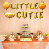 BeYumi 14Pcs Little Cutie Balloons, Orange and Letters Aluminum Foil Balloons Kit, Hey Cutie Fresh Tangerine Citrus Fruit Themed Party Decoration Supplies for Birthday Bridal Baby Shower Fruit Wedding
