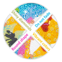 BeYumi 5D Summer Beach Gnome Diamond Painting Kits for Kids Surf Full Drill Diamond Painting by Number Kits Crystal Rhinestone Diamond Painting with White Frame Mosaic Crafts Home Wall Décor, 6x6 Inch