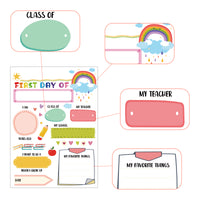 BeYumi 12 Packs First and Last Day of School Board Signs, 13.8" x 9.8" Colorful Double Sided My 1st Day of School Chalkboard Signs Photo Prop Back to School Supplies for Kids Preschool Kindergarten