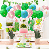 BeYumi 50Pcs Cactus Llama Latex Balloons, 12Inch Assorted Color Cactus Llama Balloons Bouquet with Ribbons, Cactus Llama Theme Party Supplies for Birthday, Summer Theme Party, Desert Theme Party Decor
