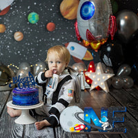 BeYumi First Trip Around The Sun ONE Letter Sign Wooden Table Centerpieces Outer Space 1st Birthday Party Decor Supplies Planets Solar System One Year Old Milestone Baby Shower Photo Prop for Boys