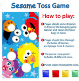 BeYumi Elmo Toss Game with 4 Bean Bags Sesame Beanbag Toss Game Outdoor Indoor Elmo Cookie Monster Birthday Party Supplies Decorations Sesame Theme Party Game Carnival Game for Kids and Adults