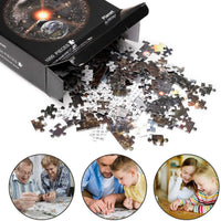 BeYumi 1000 Pieces Jigsaw Puzzles, Large Round Solar System Puzzle, Difficult and Challenge Educational Game, Decompressing Planets in Space Puzzle Learning Toys for Astronomy Enthusiast Adults