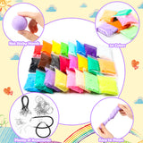 BeYumi Polymer Clay Kit - 24 Colors Air Dry Modeling Clay with Sculpting Tools, Jewelry Accessories and Fruits Molds, DIY Soft Super Light Jewelry Clay Starter Kit, Art Crafts Gifts for Kids Adults