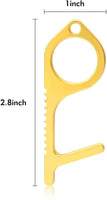 BeYumi 4Pack Contactless Door Opener Portable Safety Door Closer Keychain Non-Contact Handheld Protection Key Golden Press Elevator Stick Reusable Tool