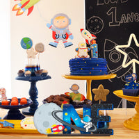BeYumi First Trip Around The Sun ONE Letter Sign Wooden Table Centerpieces Outer Space 1st Birthday Party Decor Supplies Planets Solar System One Year Old Milestone Baby Shower Photo Prop for Boys