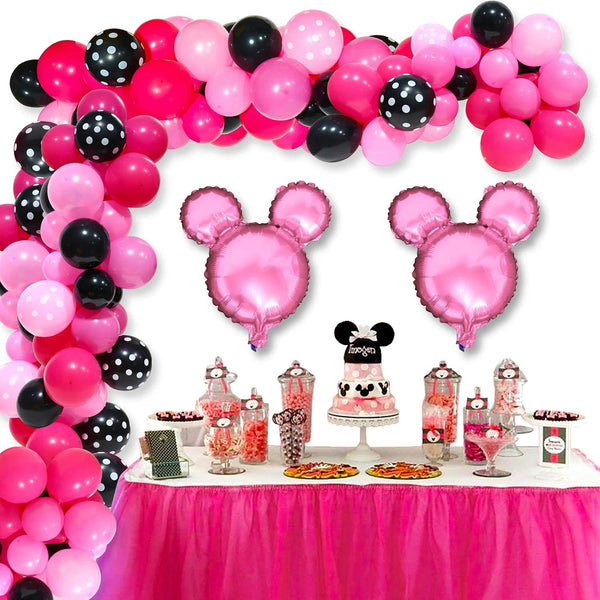 Kit de guirlande de ballons Minnie Mouse, 111 pièces, arc Rose
