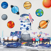 BeYumi 45Pcs Solar System Wall Decal 9 Planets Galaxy Cutouts Educational Material Removable Wall Stickers Outer Space Decor for Bedroom Nursery Classroom Bulletin Board Displays Universe Theme Party